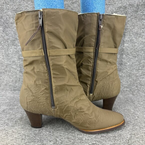 VTG Revelations Wool Lined Side Zip Block Heel Brown Booties 9.5N ✅PEELING W/BOX - Picture 9 of 14